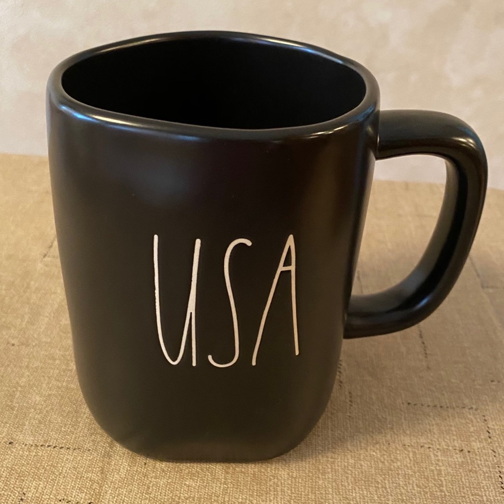 Rae Dunn USA Black Ceramic Coffee Mug NEW!!